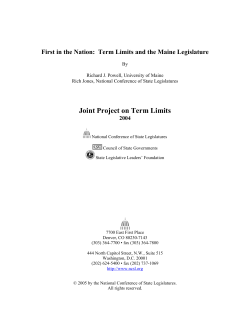 Maine Term Limits Report - National Conference of State Legislatures