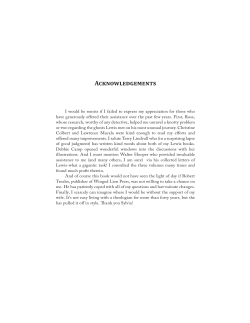 Acknowledgements - Winged Lion Press