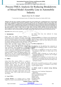 Process FMEA Analysis for Reducing Breakdowns of Mixed