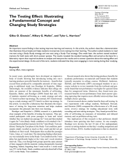 The Testing Effect: Illustrating a Fundamental Concept and