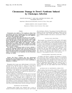 Chromosome Damage in Down`s Syndrome Induced by