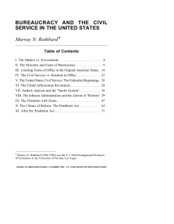 BUREAUCRACY AND THE CIVIL SERVICE IN THE