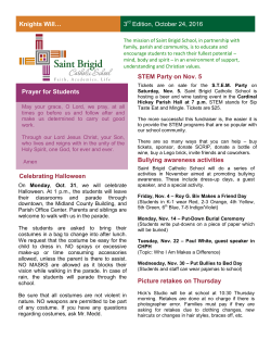 Oct. 24, 2016 newsletter - Saint Brigid Catholic School