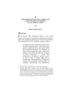 PROLIFERATION OF SMALL ARMS AND LIGHT WEAPONS IN