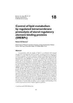Control of lipid metabolism by regulated intramembrane proteolysis