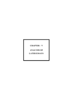 chapter – v analysis of later essays