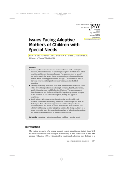 Issues Facing Adoptive Mothers of Children with Special Needs