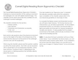 Cornell Digital Reading Room Ergonomics Checklist
