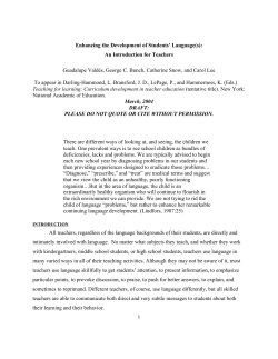 1 Enhancing the Development of Students` Language(s): An