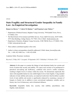 State Fragility and Structural Gender Inequality in Family Law: An