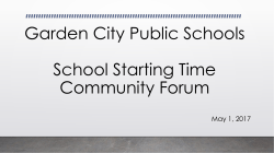 5-1-17 Community Forum School Start Time Presentation