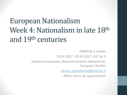 European Nationalism week 4