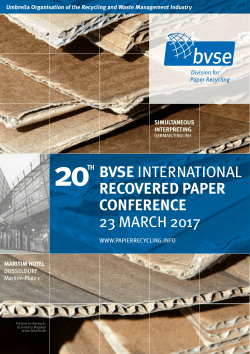 bvse international recovered paper conference 23 march 2017