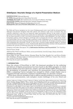 16 SlideSpace: Heuristic Design of a Hybrid Presentation Medium