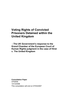 Voting Rights of Convicted Prisoners Detained within the United