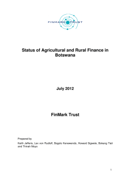 Status of Agricultural and Rural Finance in Botswana FinMark Trust