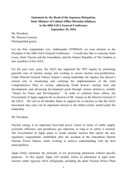 Statement by the Head of the Japanese Delegation, State Minister of