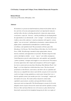 Civil Society: Concepts and Critique, From a Radical Democratic