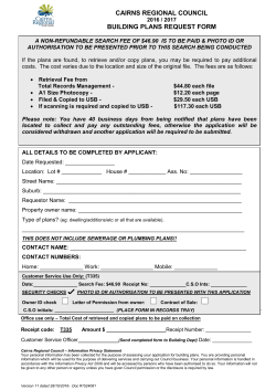 CAIRNS REGIONAL COUNCIL BUILDING PLANS REQUEST FORM