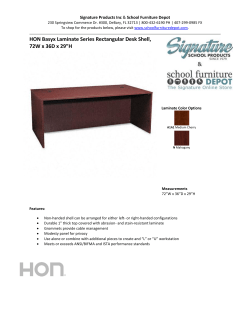 HON Basyx Laminate Series Rectangular Desk Shell, 72W x 36D x