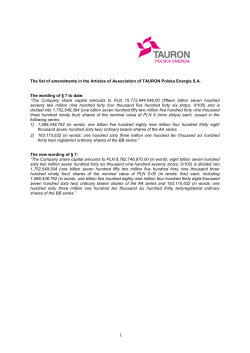 2011-03-29 Amendments to the Articles of Associati