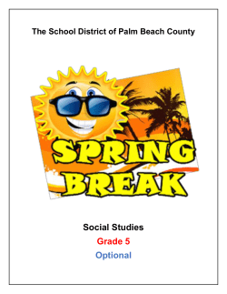 Social Studies Grade 5 Optional - The School District of Palm Beach