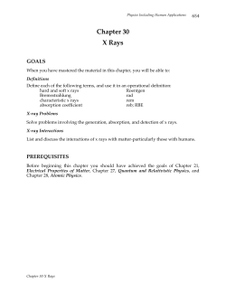 Chapter 30 X Rays