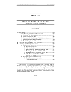 Denied and Disparaged: Applying the Federalist Ninth Amendment