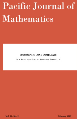 Isomorphic cone-complexes - Mathematical Sciences Publishers