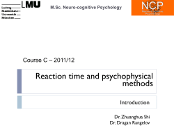 Reaction time and psychophysical methods