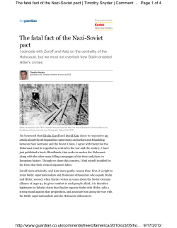 The fatal fact of the Nazi-Soviet pact