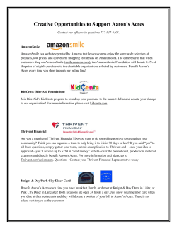 Creativ ve Oppo ortunitie es to Sup pport A aron`s A Acres
