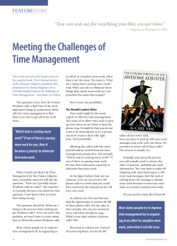 Meeting the Challenges of Time Management
