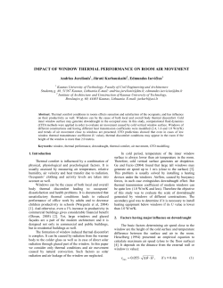 impact of window thermal performance on room air movement