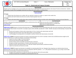 Topic 12 &ndash; Understand and Compare Decimals