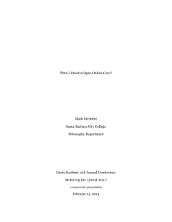 Plato`s Massive Open Online Cave?