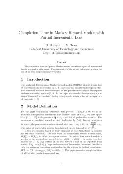 Completion Time in Markov Reward Models with Partial Incremental