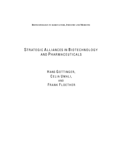 Strategic Alliances in Biotech and