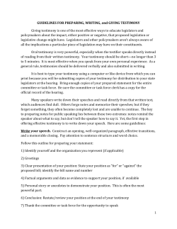 GUIDELINES FOR PREPARING, WRITING, and GIVING