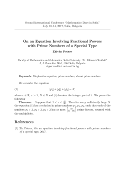 On an Equation Involving Fractional Powers with Prime Numbers of