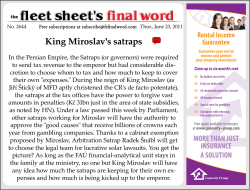 King Miroslav`s satraps