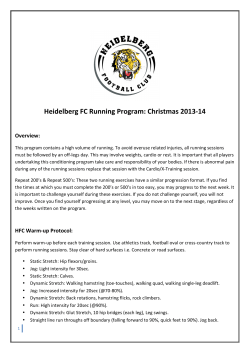 Heidelberg FC Running Program: Christmas 2013-‐14