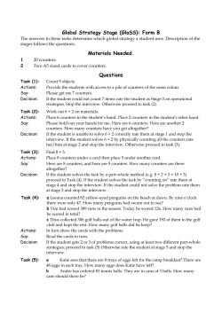 Global Strategy Stage (GloSS): Form B Materials Needed. Questions