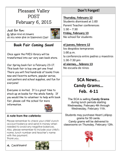 SCA News&hellip; Candy Grams&hellip; Feb. 4-11