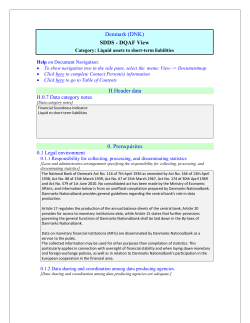 Denmark (DNK) SDDS - DQAF View H.Header data 0. Prerequisites