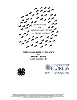 Eight Steps to Writing and Giving a Great Speech - Florida 4-H