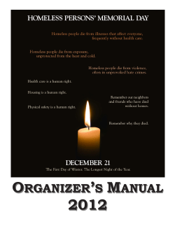 Homeless Persons Memorial Day Manual 2012