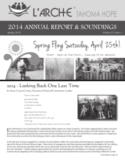 2014 Annual Report - L`Arche Tahoma Hope