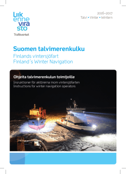 Finland`s Winter Navigation Instructions 2016-2017