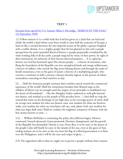 TEXT 1 Excerpts from speech by US Senator Albert J
